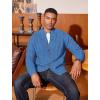 image:imageCOOFANDY Mens Cardigan Sweater Slim Fit Stand Collar Cardigan Casual Cable Knitted Button Down Sweater with PocketsBlue