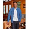 image:imageCOOFANDY Mens Cardigan Sweater Slim Fit Stand Collar Cardigan Casual Cable Knitted Button Down Sweater with PocketsBlue