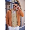 image:imageCOOFANDY Mens Cardigan Sweater Slim Fit Stand Collar Cardigan Casual Cable Knitted Button Down Sweater with PocketsKhaki