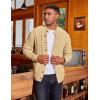 image:imageCOOFANDY Mens Cardigan Sweater Slim Fit Stand Collar Cardigan Casual Cable Knitted Button Down Sweater with PocketsKhaki
