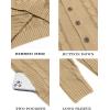 image:imageCOOFANDY Mens Cardigan Sweater Slim Fit Stand Collar Cardigan Casual Cable Knitted Button Down Sweater with PocketsKhaki