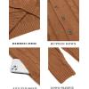 image:imageCOOFANDY Mens Cardigan Sweater Slim Fit Stand Collar Cardigan Casual Cable Knitted Button Down Sweater with PocketsLight Caramel