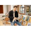 image:imageCOOFANDY Mens Cardigan Sweater Slim Fit Stand Collar Cardigan Casual Cable Knitted Button Down Sweater with PocketsLight Khaki