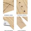 image:imageCOOFANDY Mens Cardigan Sweater Slim Fit Stand Collar Cardigan Casual Cable Knitted Button Down Sweater with PocketsLight Khaki