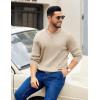 image:imageCOOFANDY Mens Knit Henley Sweater Long Sleeve Button Down Fall Sweaters and PulloversCream
