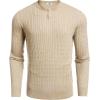 image:imageCOOFANDY Mens Knit Henley Sweater Long Sleeve Button Down Fall Sweaters and PulloversCream