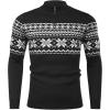 image:imageCOOFANDY Mens Quarter Zip Pullover Slim Fit Lightweight Knit Pullover Sweaters Casual Polo SweaterChristmas Black  White