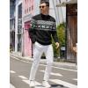 image:imageCOOFANDY Mens Quarter Zip Pullover Slim Fit Lightweight Knit Pullover Sweaters Casual Polo SweaterChristmas Black  White