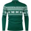 image:imageCOOFANDY Mens Quarter Zip Pullover Slim Fit Lightweight Knit Pullover Sweaters Casual Polo SweaterChristmas Green  White