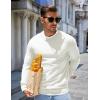 image:imageCOOFANDY Mens Sweater Crewneck Pullover Long Sleeve Lightweight Sweater Plain Knit Silm FitCream White