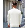 image:imageCOOFANDY Mens Sweater Crewneck Pullover Long Sleeve Lightweight Sweater Plain Knit Silm FitCream White