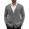 image:imageCOOFANDY Mens Cardigan Sweater Long Sleeve Lightweight Casual V Neck Button Down Knitted Sweater with PocketsGrey