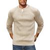 image:imageCOOFANDY Mens Knit Henley Sweater Long Sleeve Button Down Fall Sweaters and PulloversCream