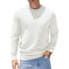 image:imageCOOFANDY Mens Sweater Crewneck Pullover Long Sleeve Lightweight Sweater Plain Knit Silm FitCream White