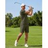 image:imageCOOFANDY Men Short Sets 2 Piece Outfits Casual Quarter Zip Polo Shorts Sets Textured Summer Outfits Fashion Tracksuit GolfArmy Green