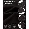 image:imageCOOFANDY Mens Cotton Waffle 2 Piece Outfits Casual Short Sleeve Shirts and Shorts Set Summer Jogging Tracksuit Lounge SetsBlack