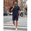 image:imageCOOFANDY Mens Cotton Waffle 2 Piece Outfits Casual Short Sleeve Shirts and Shorts Set Summer Jogging Tracksuit Lounge SetsBlue Purple