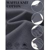 image:imageCOOFANDY Mens Cotton Waffle 2 Piece Outfits Casual Short Sleeve Shirts and Shorts Set Summer Jogging Tracksuit Lounge SetsDark Gray