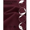 image:imageCOOFANDY Mens Cotton Waffle 2 Piece Outfits Casual Short Sleeve Shirts and Shorts Set Summer Jogging Tracksuit Lounge SetsDark Red