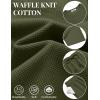 image:imageCOOFANDY Mens Cotton Waffle 2 Piece Outfits Casual Short Sleeve Shirts and Shorts Set Summer Jogging Tracksuit Lounge SetsMilitary Green
