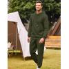 image:imageCOOFANDY Mens Tracksuit 2 Piece Hoodie Sweatsuit Sets Casual Athletic Jogging Suits Waffle Plaid Jacquard OutfitsArmy Green