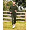 image:imageCOOFANDY Mens Tracksuit 2 Piece Hoodie Sweatsuit Sets Casual Athletic Jogging Suits Waffle Plaid Jacquard OutfitsArmy Green