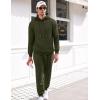 image:imageCOOFANDY Mens Tracksuit 2 Piece Hoodie Sweatsuit Sets Casual Athletic Jogging Suits Waffle Plaid Jacquard OutfitsArmy Green