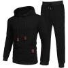 image:imageCOOFANDY Mens Tracksuit 2 Piece Hoodie Sweatsuit Sets Casual Athletic Jogging Suits Waffle Plaid Jacquard OutfitsBlack