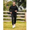 image:imageCOOFANDY Mens Tracksuit 2 Piece Hoodie Sweatsuit Sets Casual Athletic Jogging Suits Waffle Plaid Jacquard OutfitsBlack