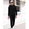image:imageCOOFANDY Mens Tracksuit 2 Piece Hoodie Sweatsuit Sets Casual Athletic Jogging Suits Waffle Plaid Jacquard OutfitsBlack