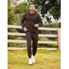 image:imageCOOFANDY Mens Tracksuit 2 Piece Hoodie Sweatsuit Sets Casual Athletic Jogging Suits Waffle Plaid Jacquard OutfitsBrown