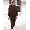 image:imageCOOFANDY Mens Tracksuit 2 Piece Hoodie Sweatsuit Sets Casual Athletic Jogging Suits Waffle Plaid Jacquard OutfitsBrown