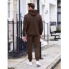image:imageCOOFANDY Mens Tracksuit 2 Piece Hoodie Sweatsuit Sets Casual Athletic Jogging Suits Waffle Plaid Jacquard OutfitsBrown