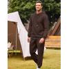 image:imageCOOFANDY Mens Tracksuit 2 Piece Hoodie Sweatsuit Sets Casual Athletic Jogging Suits Waffle Plaid Jacquard OutfitsBrown