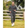 image:imageCOOFANDY Mens Tracksuit 2 Piece Hoodie Sweatsuit Sets Casual Athletic Jogging Suits Waffle Plaid Jacquard OutfitsDark Gray