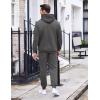 image:imageCOOFANDY Mens Tracksuit 2 Piece Hoodie Sweatsuit Sets Casual Athletic Jogging Suits Waffle Plaid Jacquard OutfitsDark Gray