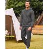image:imageCOOFANDY Mens Tracksuit 2 Piece Hoodie Sweatsuit Sets Casual Athletic Jogging Suits Waffle Plaid Jacquard OutfitsDark Gray