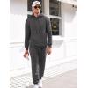 image:imageCOOFANDY Mens Tracksuit 2 Piece Hoodie Sweatsuit Sets Casual Athletic Jogging Suits Waffle Plaid Jacquard OutfitsDark Gray