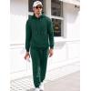 image:imageCOOFANDY Mens Tracksuit 2 Piece Hoodie Sweatsuit Sets Casual Athletic Jogging Suits Waffle Plaid Jacquard OutfitsGreen