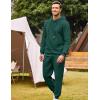 image:imageCOOFANDY Mens Tracksuit 2 Piece Hoodie Sweatsuit Sets Casual Athletic Jogging Suits Waffle Plaid Jacquard OutfitsGreen