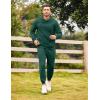image:imageCOOFANDY Mens Tracksuit 2 Piece Hoodie Sweatsuit Sets Casual Athletic Jogging Suits Waffle Plaid Jacquard OutfitsGreen