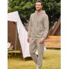 image:imageCOOFANDY Mens Tracksuit 2 Piece Hoodie Sweatsuit Sets Casual Athletic Jogging Suits Waffle Plaid Jacquard OutfitsKhaki