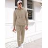 image:imageCOOFANDY Mens Tracksuit 2 Piece Hoodie Sweatsuit Sets Casual Athletic Jogging Suits Waffle Plaid Jacquard OutfitsKhaki