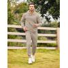 image:imageCOOFANDY Mens Tracksuit 2 Piece Hoodie Sweatsuit Sets Casual Athletic Jogging Suits Waffle Plaid Jacquard OutfitsKhaki