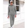 image:imageCOOFANDY Mens Tracksuit 2 Piece Hoodie Sweatsuit Sets Casual Athletic Jogging Suits Waffle Plaid Jacquard OutfitsLight Grey