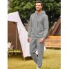 image:imageCOOFANDY Mens Tracksuit 2 Piece Hoodie Sweatsuit Sets Casual Athletic Jogging Suits Waffle Plaid Jacquard OutfitsLight Grey