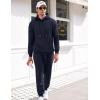 image:imageCOOFANDY Mens Tracksuit 2 Piece Hoodie Sweatsuit Sets Casual Athletic Jogging Suits Waffle Plaid Jacquard OutfitsNavy Blue