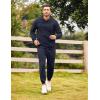 image:imageCOOFANDY Mens Tracksuit 2 Piece Hoodie Sweatsuit Sets Casual Athletic Jogging Suits Waffle Plaid Jacquard OutfitsNavy Blue