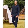 image:imageCOOFANDY Mens Tracksuit 2 Piece Hoodie Sweatsuit Sets Casual Athletic Jogging Suits Waffle Plaid Jacquard OutfitsNavy Blue