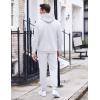 image:imageCOOFANDY Mens Tracksuit 2 Piece Hoodie Sweatsuit Sets Casual Athletic Jogging Suits Waffle Plaid Jacquard OutfitsWhite
